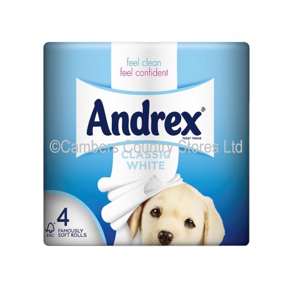 Andrex Toilet Rolls Classic Clean White 4 Pack Cambers Country Store